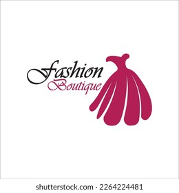 Beautiful dress woman logo simple creative for boutique fashion shop logo vector