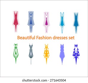 beautiful dresses set,Vector