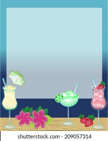 beautiful drink menu/Tropical Drink List/ Plenty of room for type. 