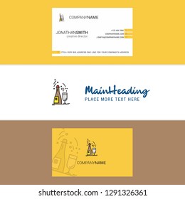 Beautiful Drinks  Logo and business card. vertical Design Vector