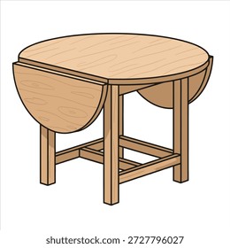 A beautiful drop leaf table illustration vector