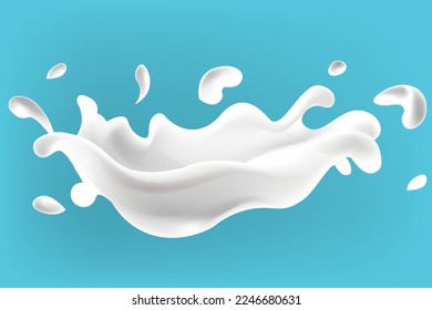 Beautiful drops of milk that are suspended