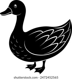        Beautiful duck silhouette vector illustration.
