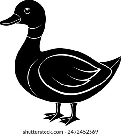        Beautiful duck silhouette vector illustration.
