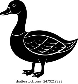 Beautiful duck silhouette vector illustration.