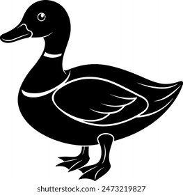 Beautiful duck silhouette vector illustration.