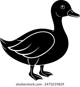 Beautiful duck silhouette vector illustration.