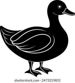 Beautiful duck silhouette vector illustration.