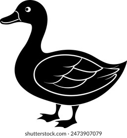        Beautiful duck silhouette vector illustration.
