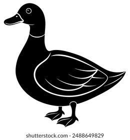        Beautiful duck silhouette vector illustration.
