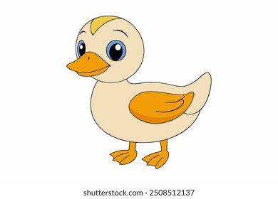 Un hermoso Arte vectorial de pato en ilustración de fondo blanco.