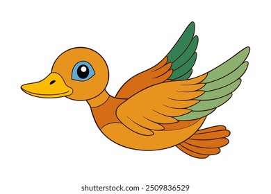 A beautiful duck vector art in white background illustration. 