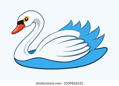A beautiful duck vector art in white background illustration. 