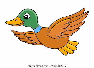 A beautiful duck vector art in white background illustration. 