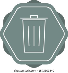 Beautiful Dustbin Line Vector Icon