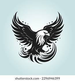 Beautiful eagle logo. Eagle logo with wings. Eagle flight