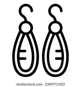 Beautiful earrings line icon. Woman accessory vector illustration isolated on white. Jewelry outline style designed for and app. Eps 10.