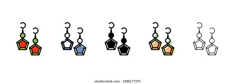 beautiful earrings vector type icon