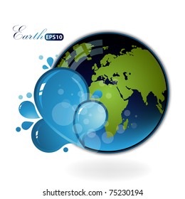 Beautiful Earth on white background.Ecology illustration