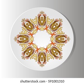 Beautiful east pattern on a gray background. Orient traditional ornament.