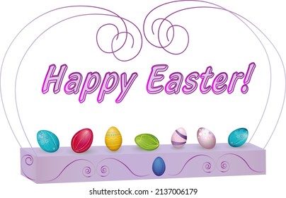 bonito fondo de Pascua con huevos coloridos con la inscripción "Pascua feliz"