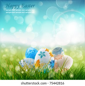 Beautiful Easter Background, Vector Illustrator.