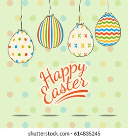 Beautiful easter card with colored easter eggs