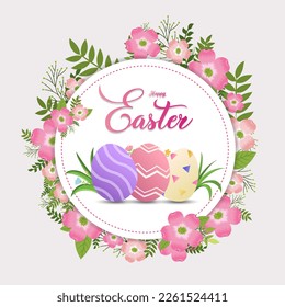 Beautiful easter day design background vector. Happy easter day background and social media post