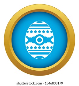 Beautiful easter egg icon blue vector isolated on white background for any design