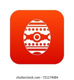 Beautiful easter egg icon digital red for any design isolated on white vector illustration