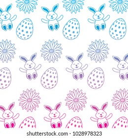 beautiful easter egg rabbit flower daisy decoration pattern