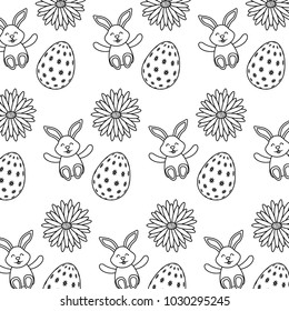beautiful easter egg rabbit flower daisy decoration pattern