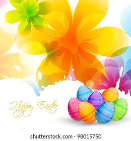 hermosos huevos de Pascua en colorido fondo vectorial