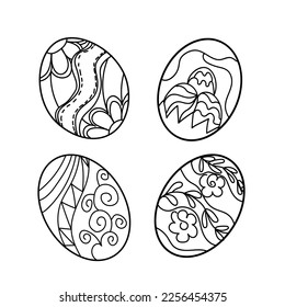 Beautiful Easter eggs on white background