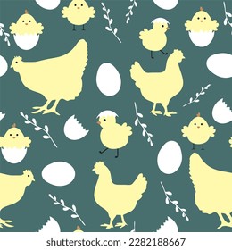 Beautiful Easter pattern. Fully editable vector.