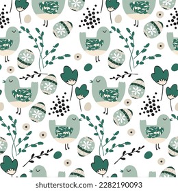 Beautiful Easter pattern. Fully editable vector.