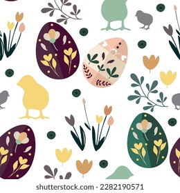 Beautiful Easter pattern. Fully editable vector.