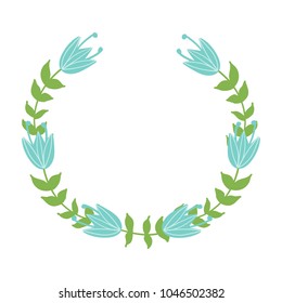 Beautiful easter wreath. Elegant floral collection with isolated leaves and flowers, hand drawn. Design for invitation, wedding or greeting cards