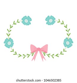 Beautiful easter wreath. Elegant floral collection with isolated leaves and flowers, hand drawn. Design for invitation, wedding or greeting cards