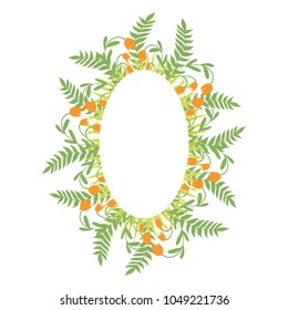 Beautiful easter wreath. Elegant floral frame hand drawn. Design for invitation, wedding or greeting cards
