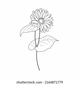 Beautiful Easy Flowers Coloring book For Preschool Children. Cute Educational Flowers Coloring Page For Kids