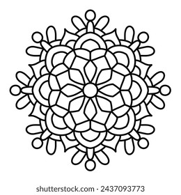 beautiful and easy mandala design for coloring book
