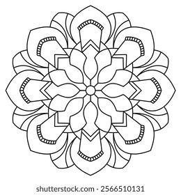 beautiful and easy mandala design for coloring book page , creative mandala art for wall art
