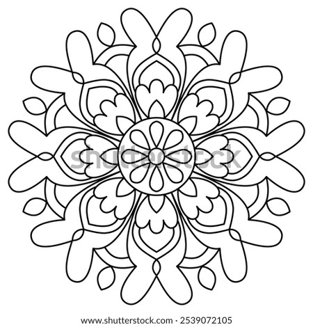 beautiful and easy mandala design for coloring book page, relaxing mandala art for henna design, wall art
