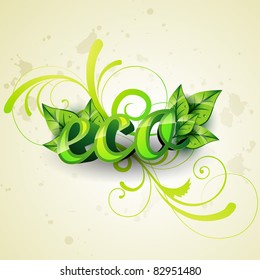 beautiful eco 3d style text design