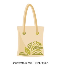 Beautiful eco bag. Vector illustration