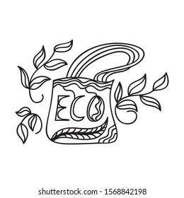 Beautiful eco bag. Vector illustration