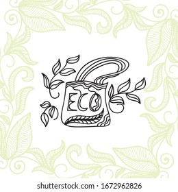 Beautiful eco bag. Vector illustration