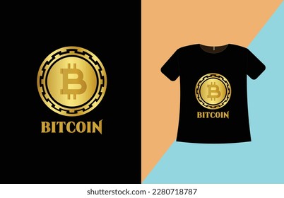 Beautiful editable bitcoin t-shirt design vector.