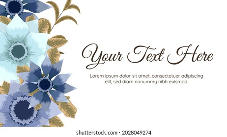 Beautiful editable floral frame background template with soft natural flowers, leaves, branches, place for text for web banners, posters, social media, apps, design ads. Vector Illustration